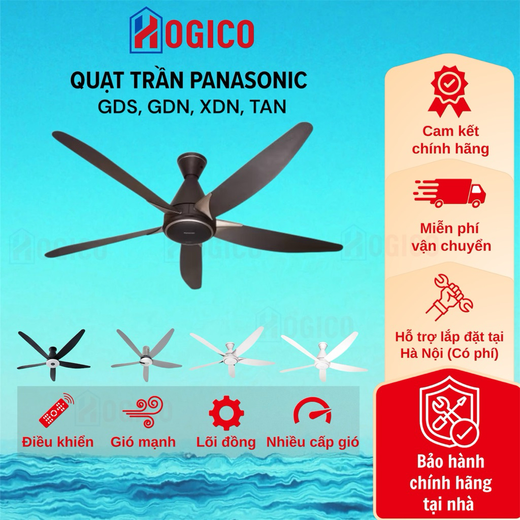 Quạt Trần PANASONIC 5 Cánh , F-60GDS GDN XDN TAN UFN, Bảo Hành Tại Nhà
