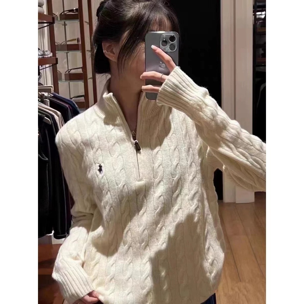𝑯𝙖𝒗𝙞𝑺𝙩𝒐𝙧𝒆_𝑯𝙖𝒏𝙤𝒊// Áo Len Nam Nữ Sweater Cổ Khóa logo Thêu Ngựa, Áo Len thêu ngựa siêu Hot Chất Len V