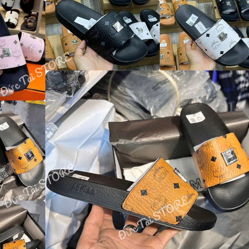 Dép Nam MCM Nam Nữ Thời Trang Mẫu Mới Dép Quai Ngang Gắn Khuy Sang Trọng Lịch Sự 2026