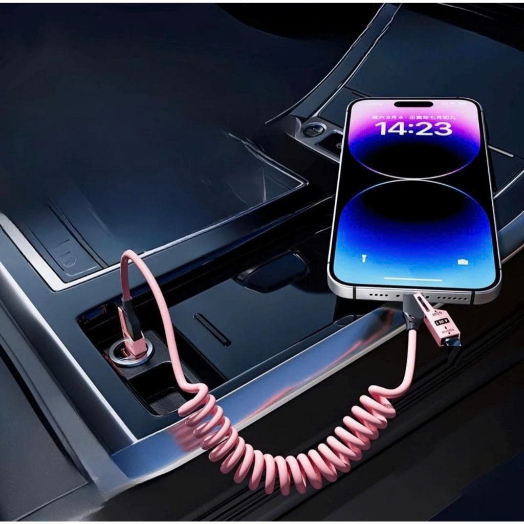 Dây Sạc Lò Xo 4IN1 Tiện Lợi - Đa Năng, Thiết Kế LÒ XO Kéo Dài 1.5M, Sạc Nhanh Chuẩn PD C - L 27W,C-C 65W, Copy Dữ Liệu | BigBuy360 - bigbuy360.vn