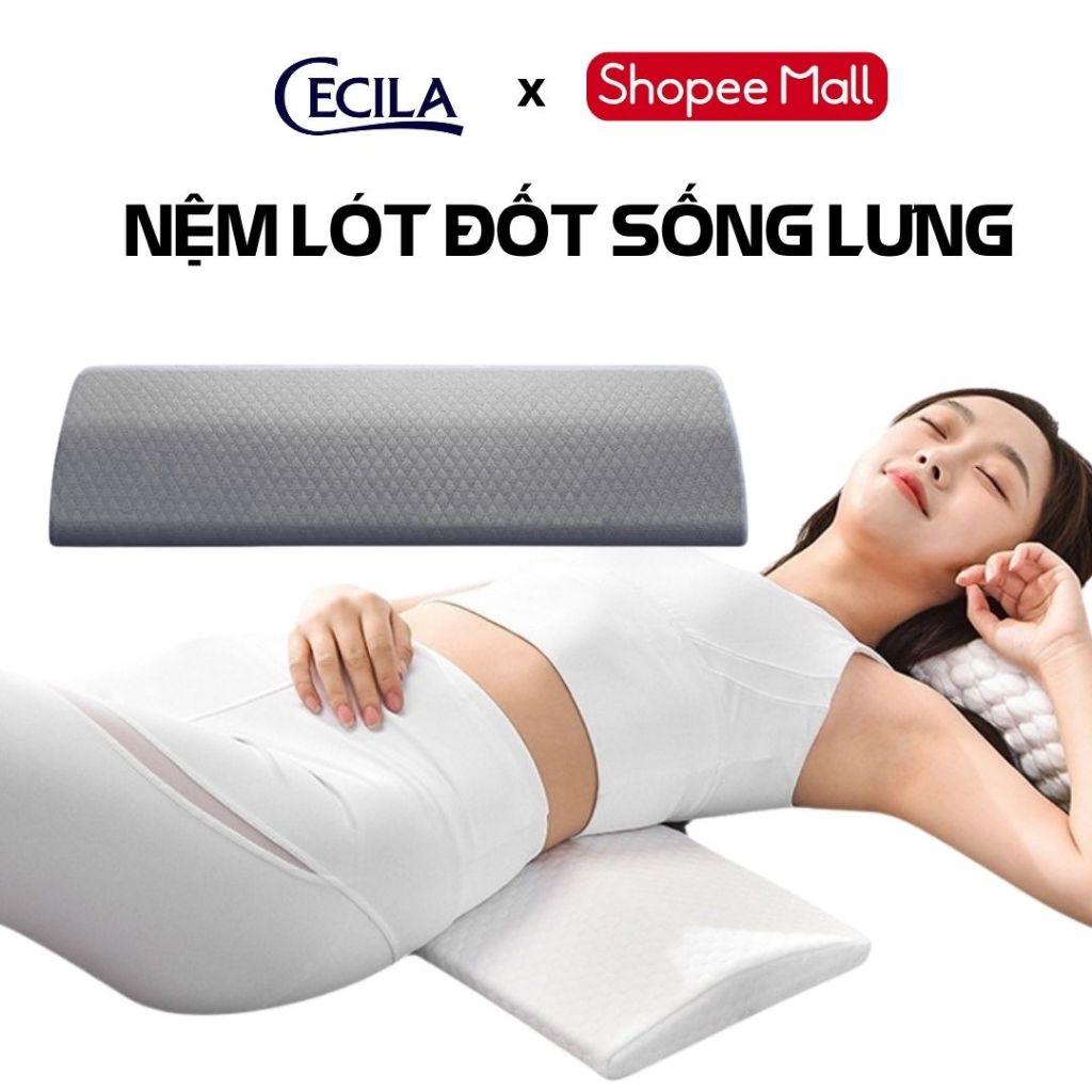 Đệm lót lưng định hình tư thế ngủ Cecila thiết kế công thái học giảm đau thoát vĩ địa đệm, cột sống 