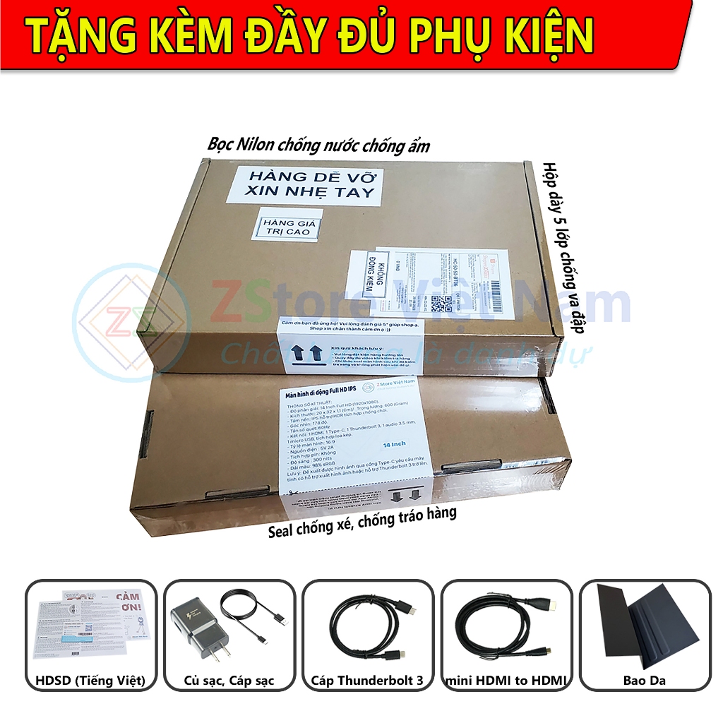 Màn Hình Di Động - Kết nối Type-C và HDMI - Màn Hình No Name | BigBuy360 - bigbuy360.vn