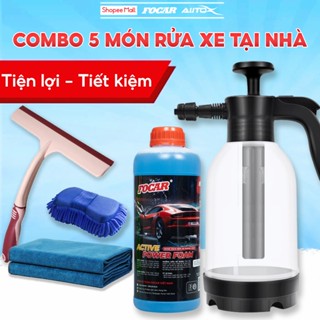 Combo 5 món rửa xe không chạm tại nhà AutoX bình xịt bọt tuyết kèm dung dịch rửa xe nhanh sạch tiện lợi đầy đủ