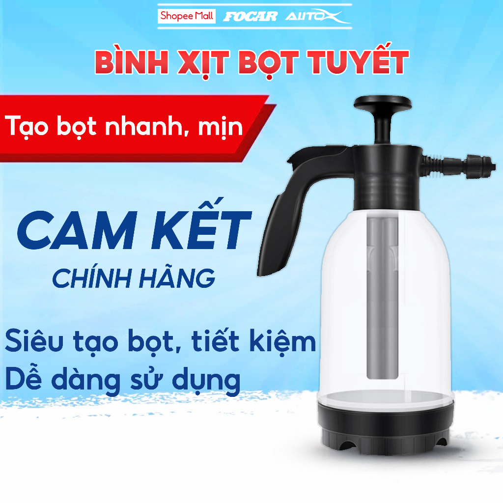 Bình xịt bọt tuyết rửa xe ô tô xe máy áp suất mạnh tạo bọt nhiều tiết kiệm thời gian rửa xe