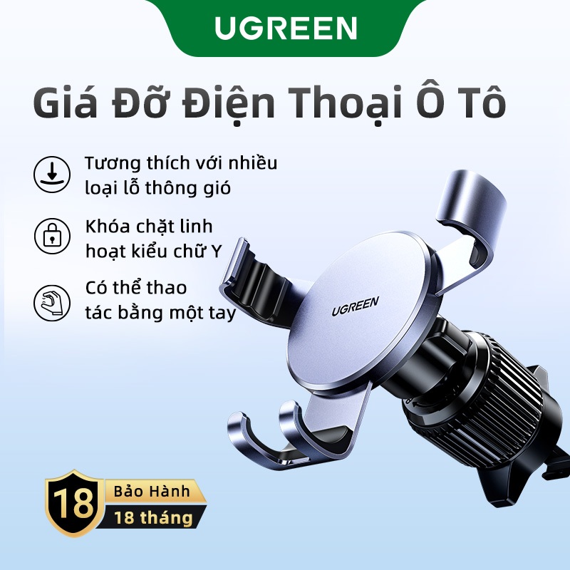 UGREEN Giá Đỡ Điện Thoại Thông Gió Ô Tô, Giá Đỡ Điện Thoại Trọng Lực, Car Holder 15223|Màu đen | BigBuy360 - bigbuy360.vn