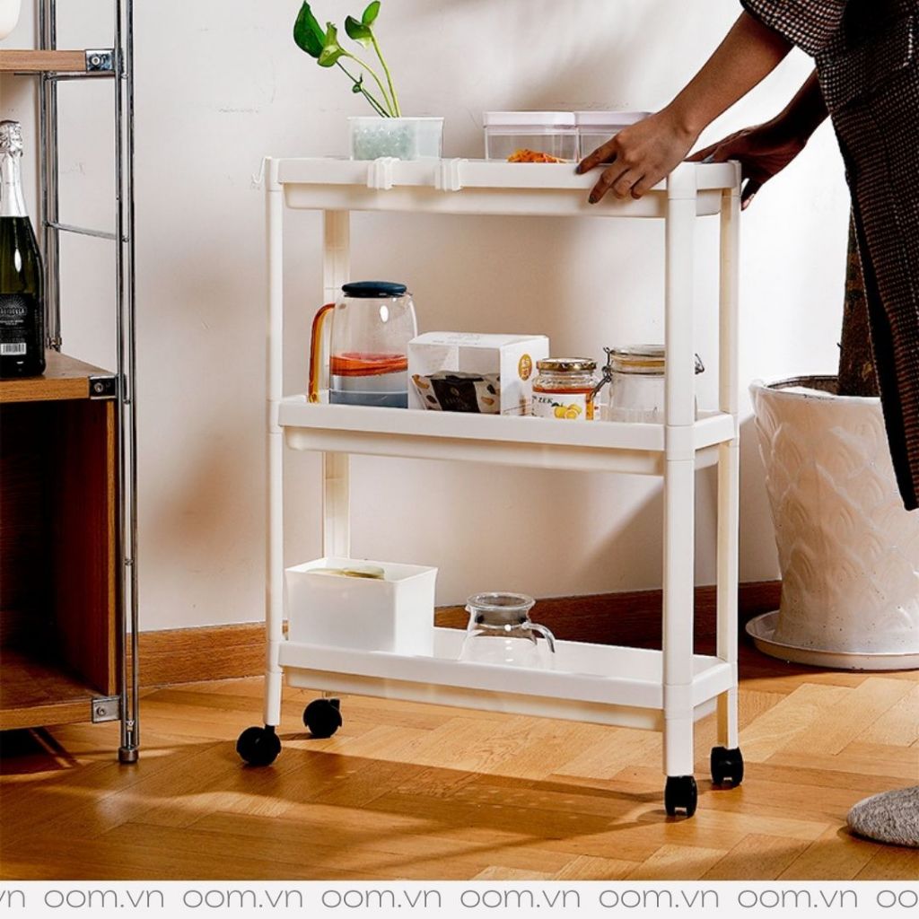KỆ NHỰA 3 TẦNG CÓ BÁNH XE TROLLEY