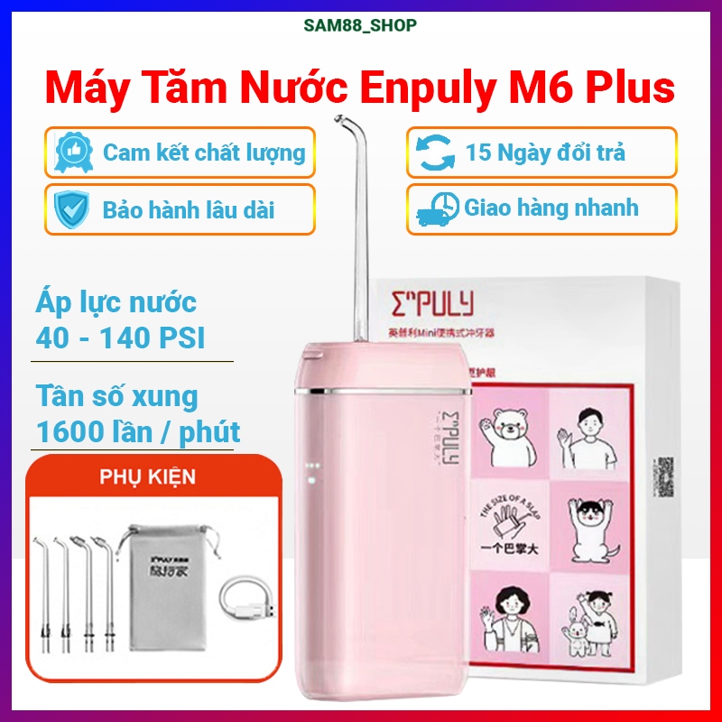 Máy Tăm Nước Nha Khoa XiaomiEnpuly ML6 - Tiện Dụng Công Suất Lớn Kèm 4 Vòi Phun Và Cáp Sạc Chống Nước IPX8