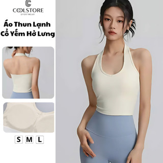 B1 Áo Bra Cổ Yếm Vải Thun Lạnh, Thấm Hút Mồ Hôi, Áo Tập Yoga, Gym, Pilates, Chơi Thể Thao Coolstore