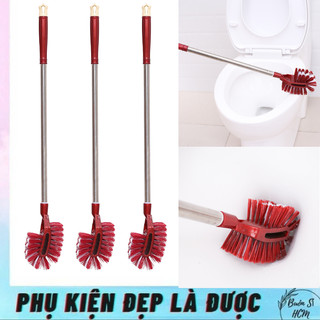 Cây cọ vệ sinh bồn cầu cọ tolet 2 đầu cán inox dài siêu chắc,Cọ vệ sinh toilet bàn chải chà sàn# 