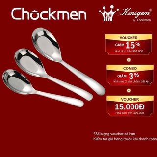  Set 6 Thìa KINSGEM By CHOCKMEN Inox 304 Cao Cấp Thìa Ăn Cơm Muôi Canh Muỗng Ăn Phở Thìa Ăn Dặm Ăn Soup Thìa Vuông 
