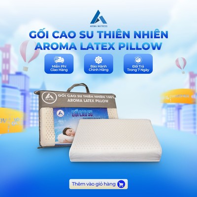 Gối Nằm Cao Su Thiên Nhiên Aroma Lượn Sóng 40x60cm