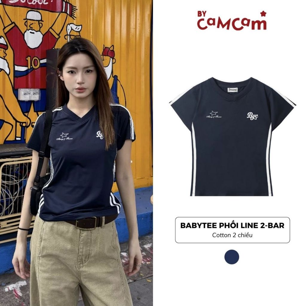 Áo Thun Babytee Phối Line Thể Thao 2-Bar 𝑩𝒚𝒄𝒂𝒎𝒄𝒂𝒎 Phong Cách Đường Phố Cho Nữ ABN242 | BigBuy360 - bigbuy360.vn