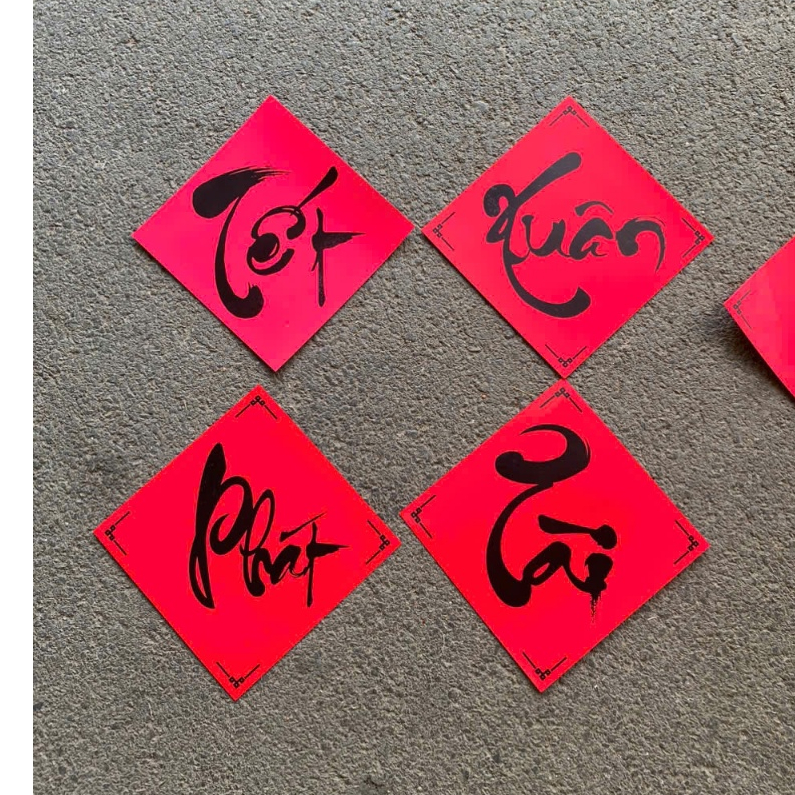 Chữ 3D Chữ Tết, chữ Xuân Thư pháp trang trí Tết, derco cực sang chảnh