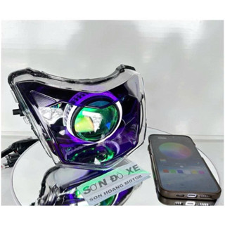  Bi Cầu F11 60W 2 Tầng Suruma Gắn Wave 50-100-110 Mắt Quỷ Đổi Màu + Vòng 3D Trắng   Bảo hành Đèn led 24 Tháng   