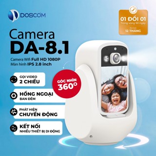 Camera gọi videos 2 chiều DOSCOM DA8.1, tích hợp màn hình IPS 2,8 inch, giám sát chuyển động 360°