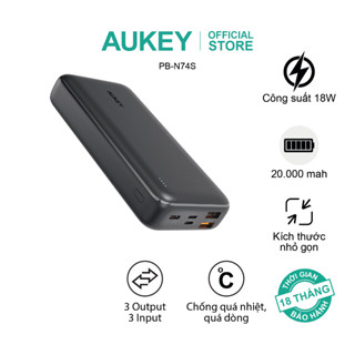   New  Pin Sạc Dự Phòng Aukey PB-N74S 20.000mAh sạc nhanh 22.5W - Màu Đen 