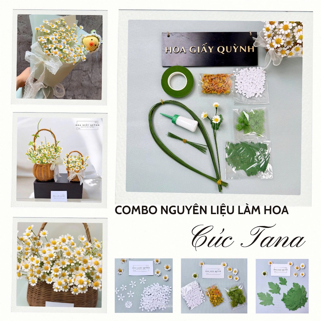 Combo nguyên liệu làm hoa Cúc Tana giấy (có nhiều lựa chọn , khách đọc kỹ thông tin )