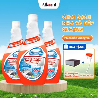 Chai Sạch Nhà Bếp Cleanz Làm Sạch Dầu Mỡ, Vết Ố Vàng, Thơm Mùi Chanh Dịu Nhẹ Dung Tích 450ml