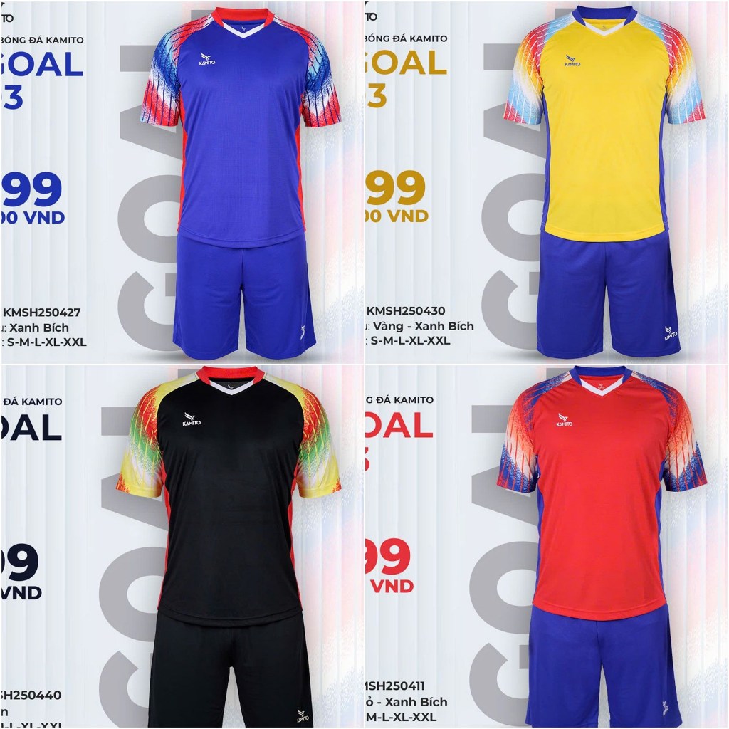 Bộ quần Áo Bóng Đá Kamito Goal 3 - Thoáng Mát