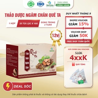 Thảo dược ngâm chân TRATOSA 12 Vị thảo dược, hộp 25 gói, dùng 1 tháng