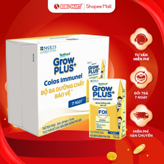 Thùng 24 Hộp Sữa Bột Pha Sẵn GrowPLUS+ Colos Immunel Ít Ngọt Tăng Đề Kháng Tăng Cân Cho Bé 110ml 180ml - Bibomart