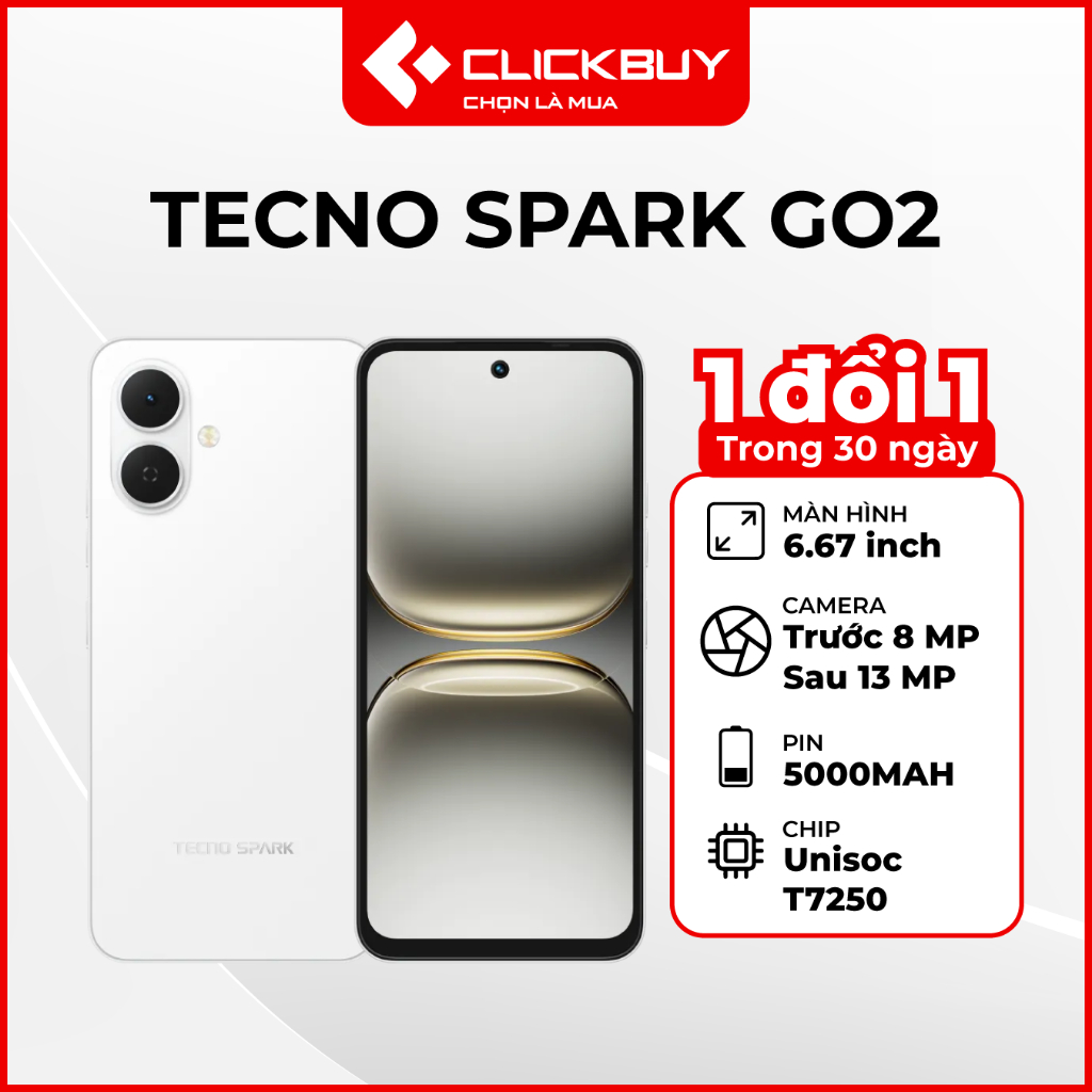 Điện Thoại Tecno Spark Go 2 4G 4GB 64GB Chính Hãng