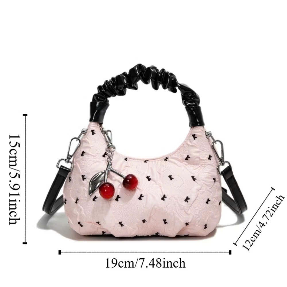Túi xách đeo chéo, tay cầm dáng scrunchy họa tiết nơ dễ thương - DK170 | BigBuy360 - bigbuy360.vn