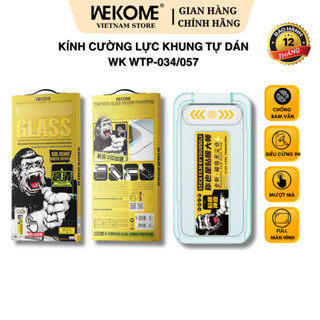   CHÍNH HÃNG  Kính Cường Lực WK WTP-034 057 Khung Tự Dán Chống Bụi Màng Loa Trong suốt HD Cho iPhone X–17 Pro Max 