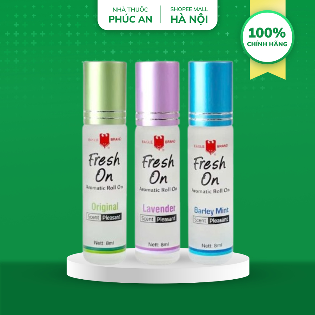 Dầu lăn Con Ó Fresh On Eagle Brand Singapore 8ml giúp tinh thần sảng khoái, chống say tàu xe