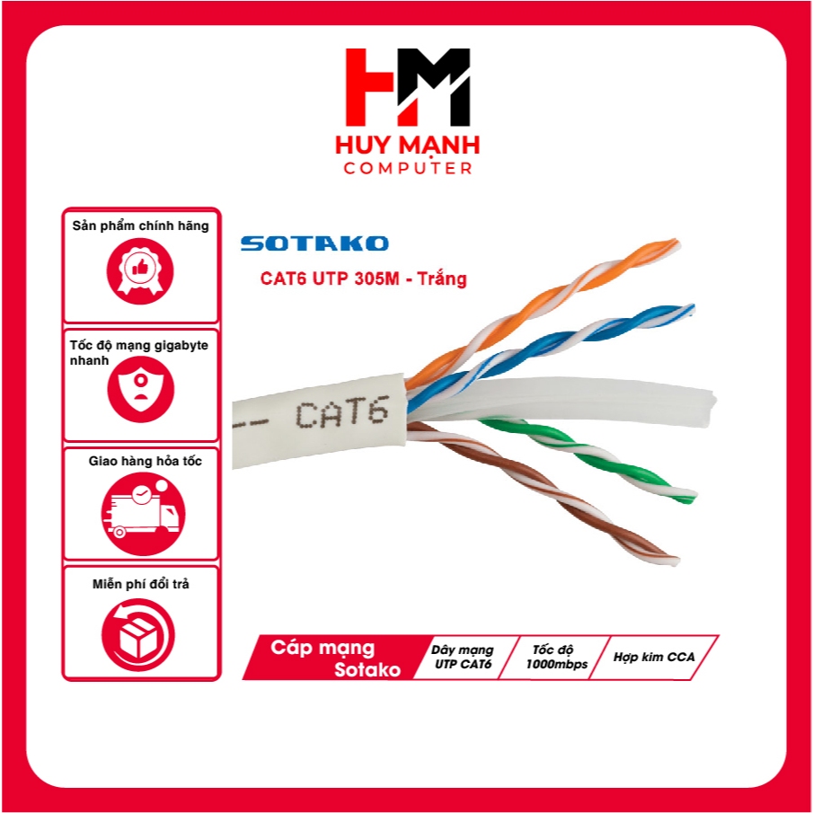 Cáp mạng SOTAKO UTP CAT6 RJ45 1000Mbps Cáp Mạng Cho Laptop PC TVbox .