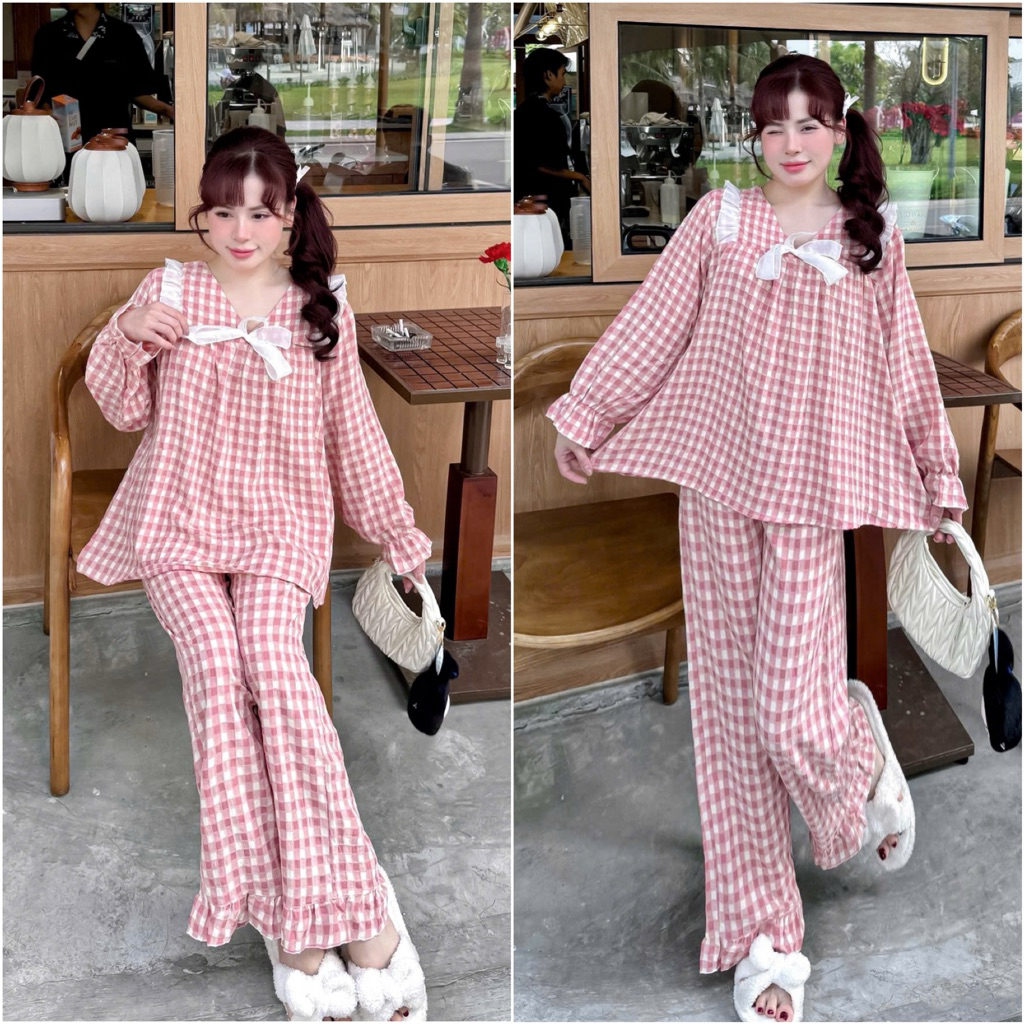Bộ pijama Tay dài quần dài Bigsize 50-100kg