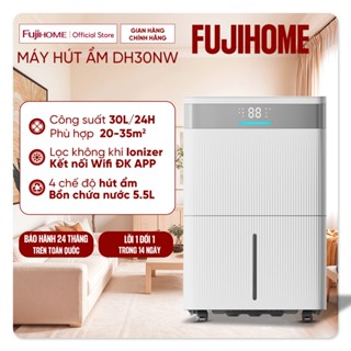Máy hút ẩm không khí hút nồm ẩm 15-35m2 Fujihome, kết nối Wifi điều khiển App, đèn báo độ ẩm phòng ngủ phòng khách