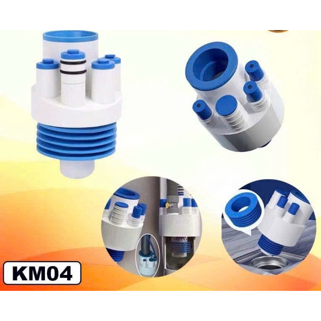 Đế khử mùi xi phông chậu rửa bát đa năng 5 trong 1 KM04