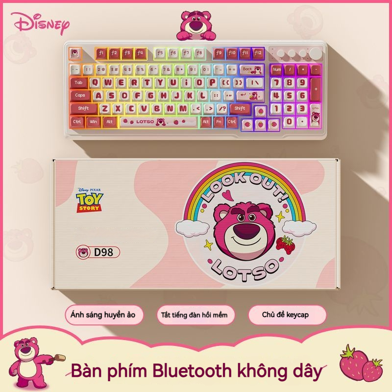 Bàn phím giả cơ không dây Bluetooth/2.4G D98 Phím Led Pin Sạc 2000mAh cho văn phòng kết nối Laptop máy tính điện thoại | BigBuy360 - bigbuy360.vn