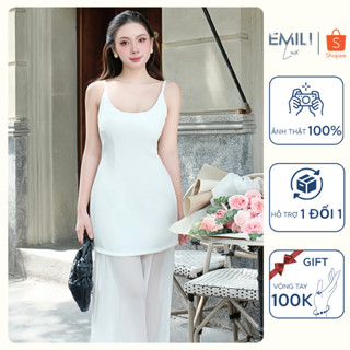 Váy hai dây dáng dài mix voan xòe thướt tha Emili Lux đầm hai dây phối tùng xoè đi tiệc, dạo phố sang trọng [V523]