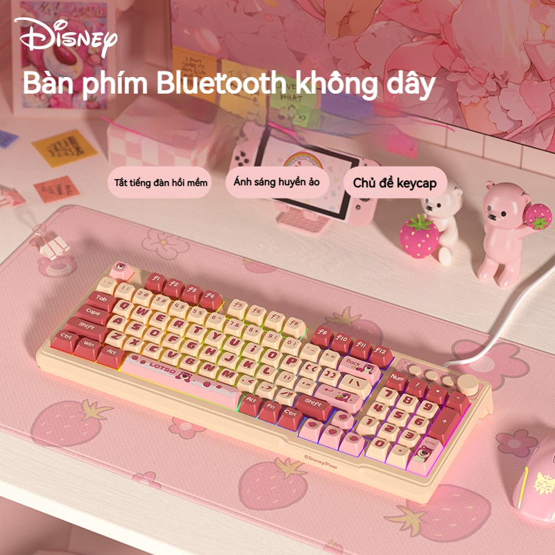 Bàn phím giả cơ không dây Bluetooth/2.4G D98 Phím Led Pin Sạc 2000mAh cho văn phòng kết nối Laptop máy tính điện thoại | BigBuy360 - bigbuy360.vn