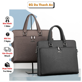 Cặp Da Nam, Cặp Văn Phòng Công Sở Chính Hãng PUFAN DAISHU Cao Cấp, Đựng Giấy Tờ Tài Liệu Lap 14inch