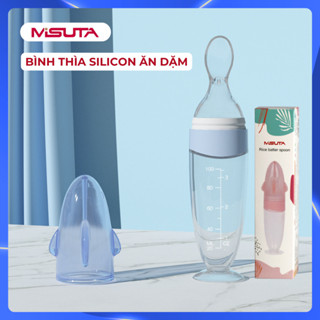  Bình Thìa Ăn Dặm Cho Bé Silicon MISUTA 100ml Muỗng Silicon Đút Cháo Bột Sữa Dễ Dàng An Toàn 