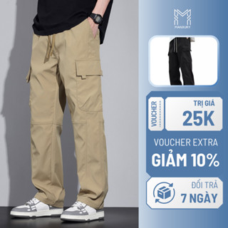 Quần Kaki Túi Hộp Ống Rộng Nam MANXURY Cargo Pants Ống Suông Thời Trang Hàn Quốc QDH09