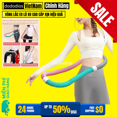 Vòng Lắc Eo Lò Xo Bọc Nhựa Mềm Bên Ngoài, Giảm Mỡ Bụng, Eo Thon Tại Nhà - Chính hãng dododios