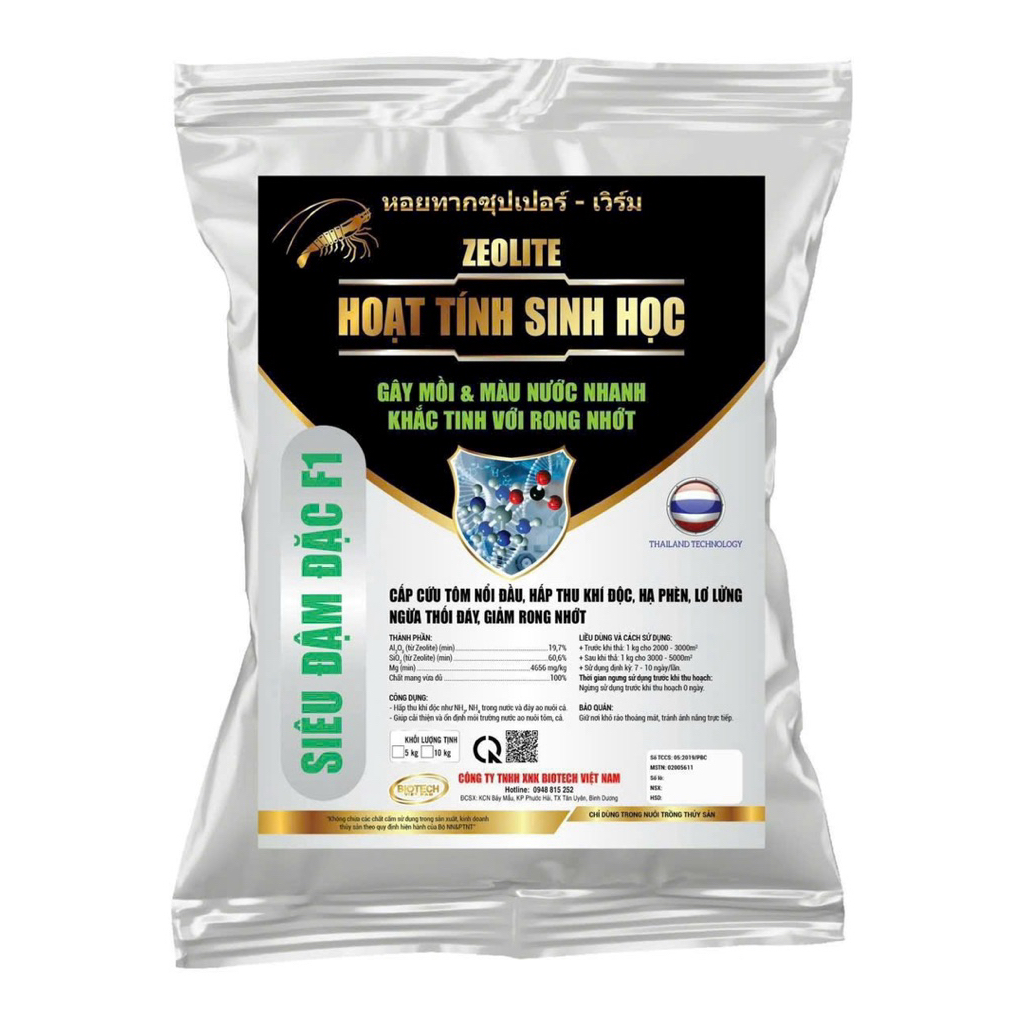 Zeolite Hoạt tính sinh học bao 20kg
