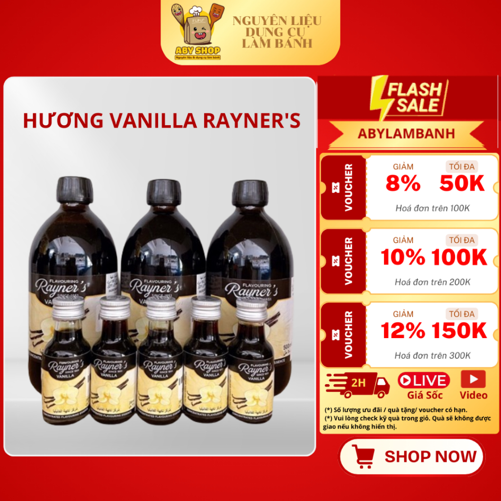 HƯƠNG VANILLA - vani dạng nước, hương vani, tinh chất vani làm kem vani, hương nấu chè