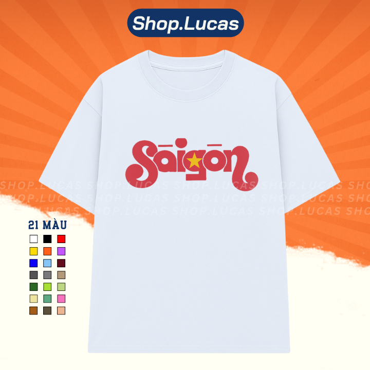 Áo Thun Việt Nam In Chữ SAIGON VIETNAM Sao Vàng Nam Nữ Unisex Cổ Tròn Cotton Shoplucas Local Brand L
