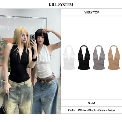 Áo yếm hở lưng, xẻ ngực gợi cảm VIERY - 𝐊𝐈𝐋𝐋 𝐒𝐘𝐒𝐓𝐄𝐌