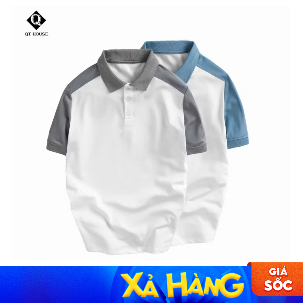[Xả kho] Áo polo nam Qthouse form regular, áo thun nam cổ bẻ phối tay QTPL04
