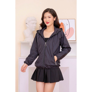  Áo Khoác Gió Nữ Có Khoá Túi Nón Tháo Rời Áo khoác gió nam nữ  áo gió dù 2 lớp tráng bạc chống nước,chống bụi cản gió 