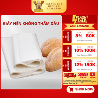 GIẤY NƯỚNG KHÔNG THẤM DẦU -100gam Giấy nến vuông size 24cm nướng bánh, giấy chống dính gói quà
