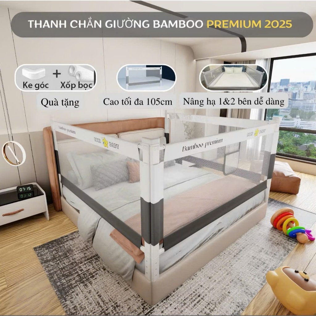 Thanh chắn giường - bản nâng cấp mới nhất - An toàn cho trẻ nhỏ (Đơn giá /01 Thanh)