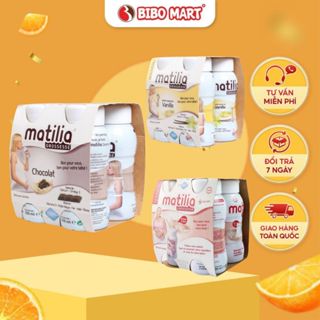 Sữa bầu Matilia Vị Socola Vani Biscuit Dâu Bổ Sung Dưỡng Chất Cho Mẹ  Lốc 4 hộp  200ml - Bibo Mart 