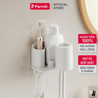 Kệ để bàn chải điện, Kệ để bàn chải đánh răng, Bộ nhả kem tự động rời Parroti - MI11